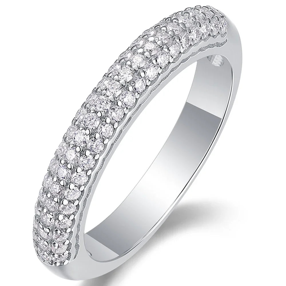 WUIHA 100% 925 Sterling Silver VVS1 D Color GRA Real Moissanite Diamonds Wedding Band Engagement Ring Fine Jewelry Wholesale