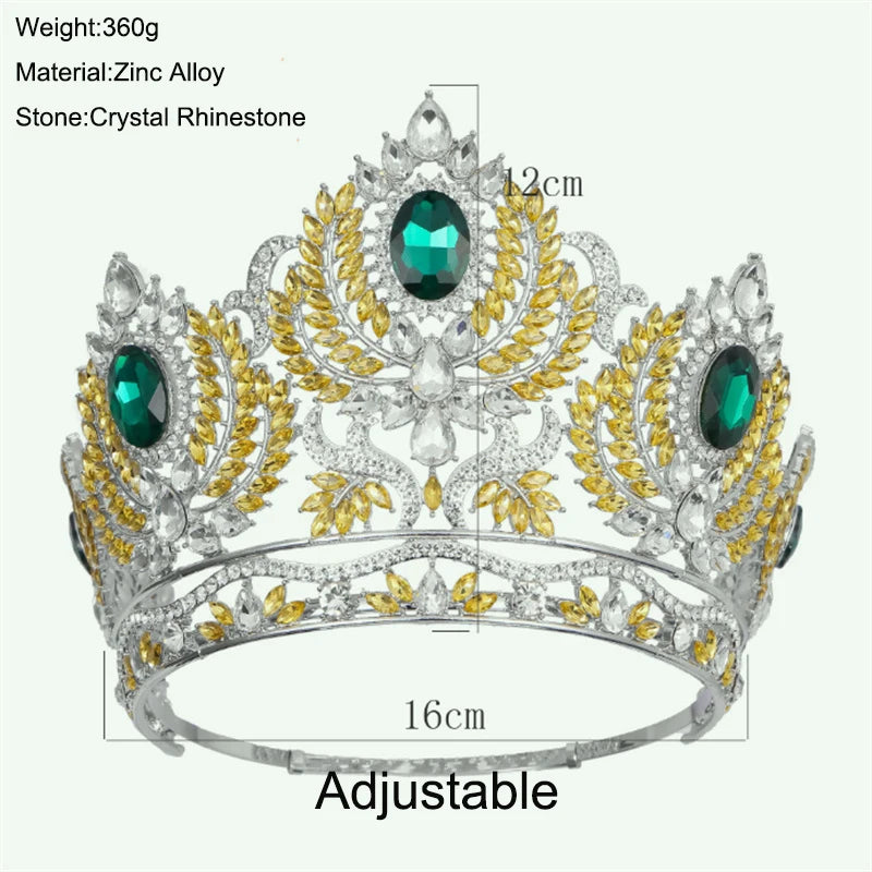 Adjustable Crystal Queen Tiaras and Crowns For Women Beauty Diadem Hair Ornaments Wedding Pageant Prom Hair Jewelry Accessories