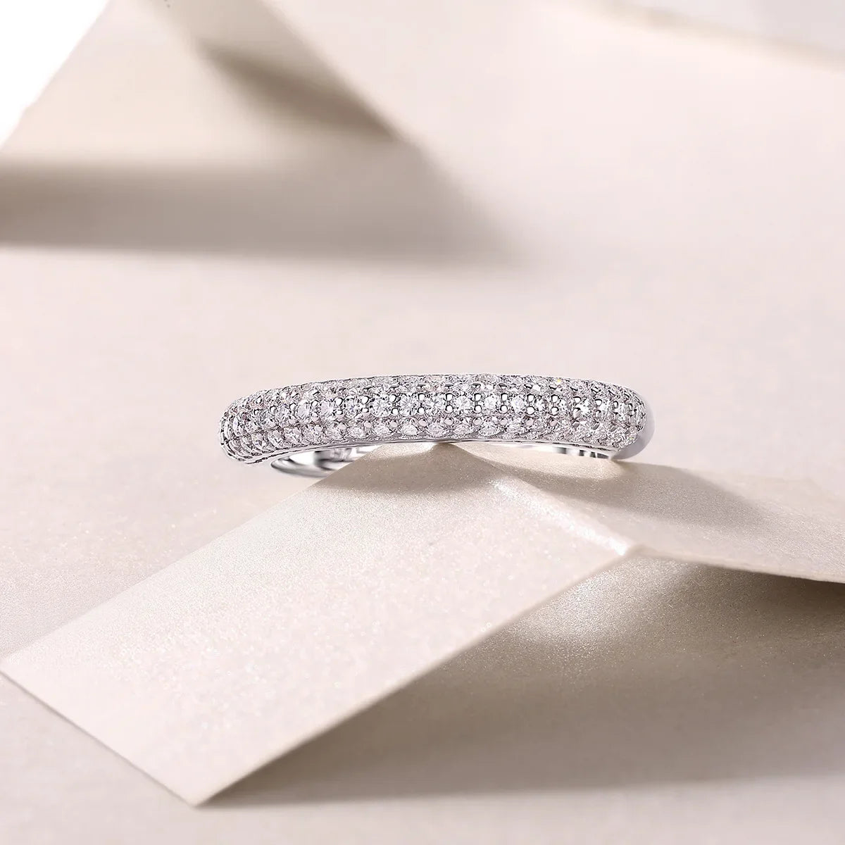 WUIHA 100% 925 Sterling Silver VVS1 D Color GRA Real Moissanite Diamonds Wedding Band Engagement Ring Fine Jewelry Wholesale