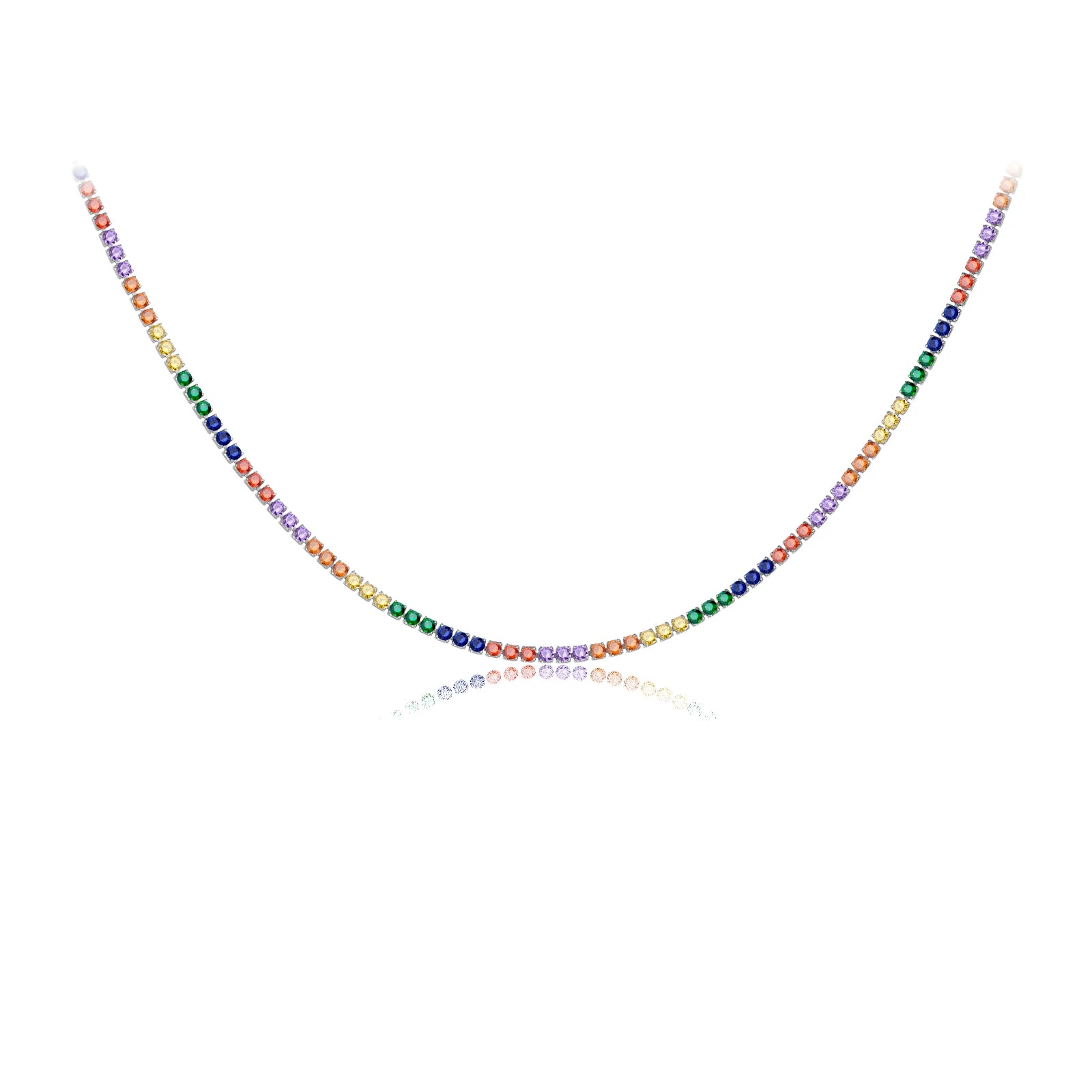 ANDYWEN 925 Sterling Silver 2022 Gold 2mm Tennis CZ Chain Necklace Long Choker Women Crystal Luxury Fine Jewelry Gift