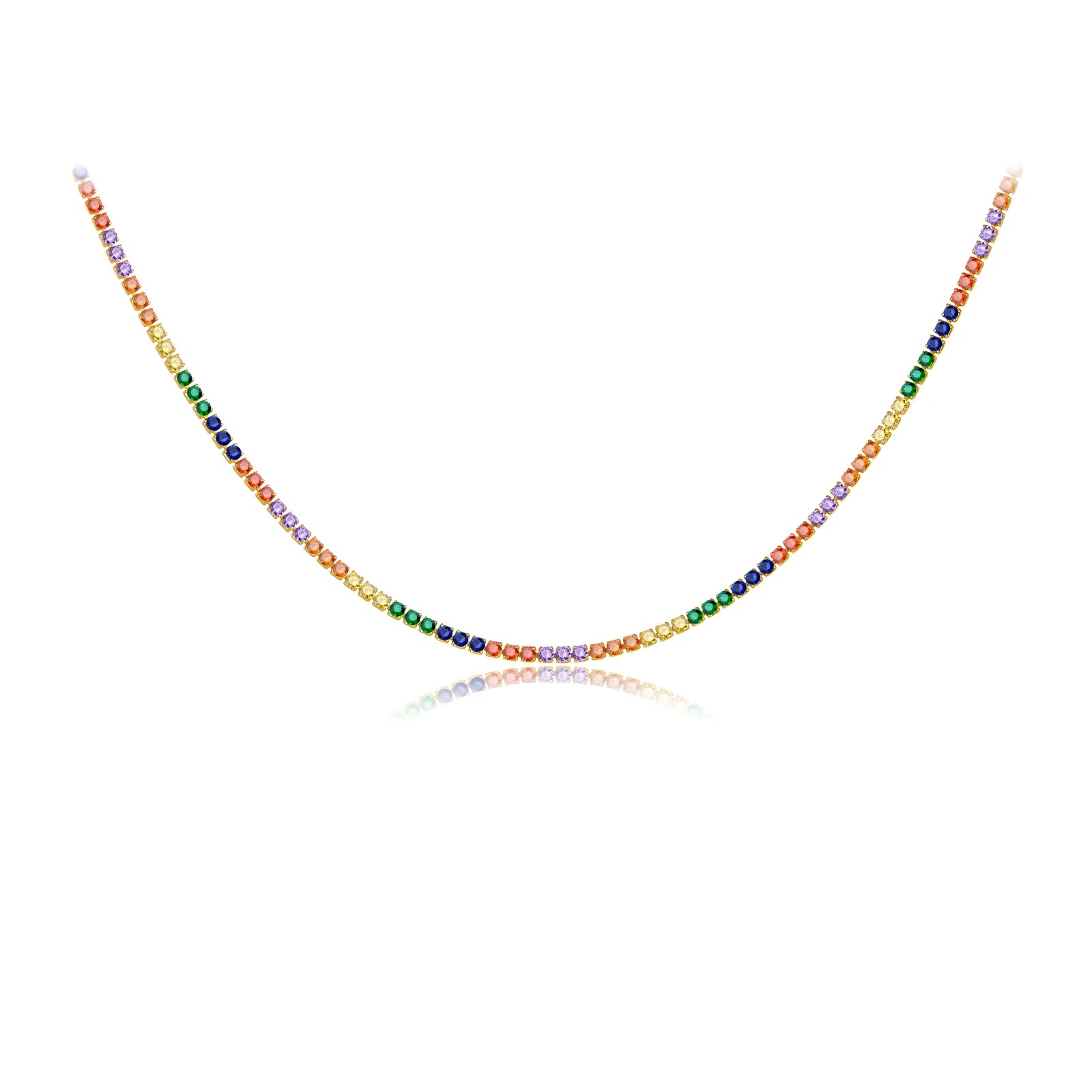 ANDYWEN 925 Sterling Silver 2022 Gold 2mm Tennis CZ Chain Necklace Long Choker Women Crystal Luxury Fine Jewelry Gift