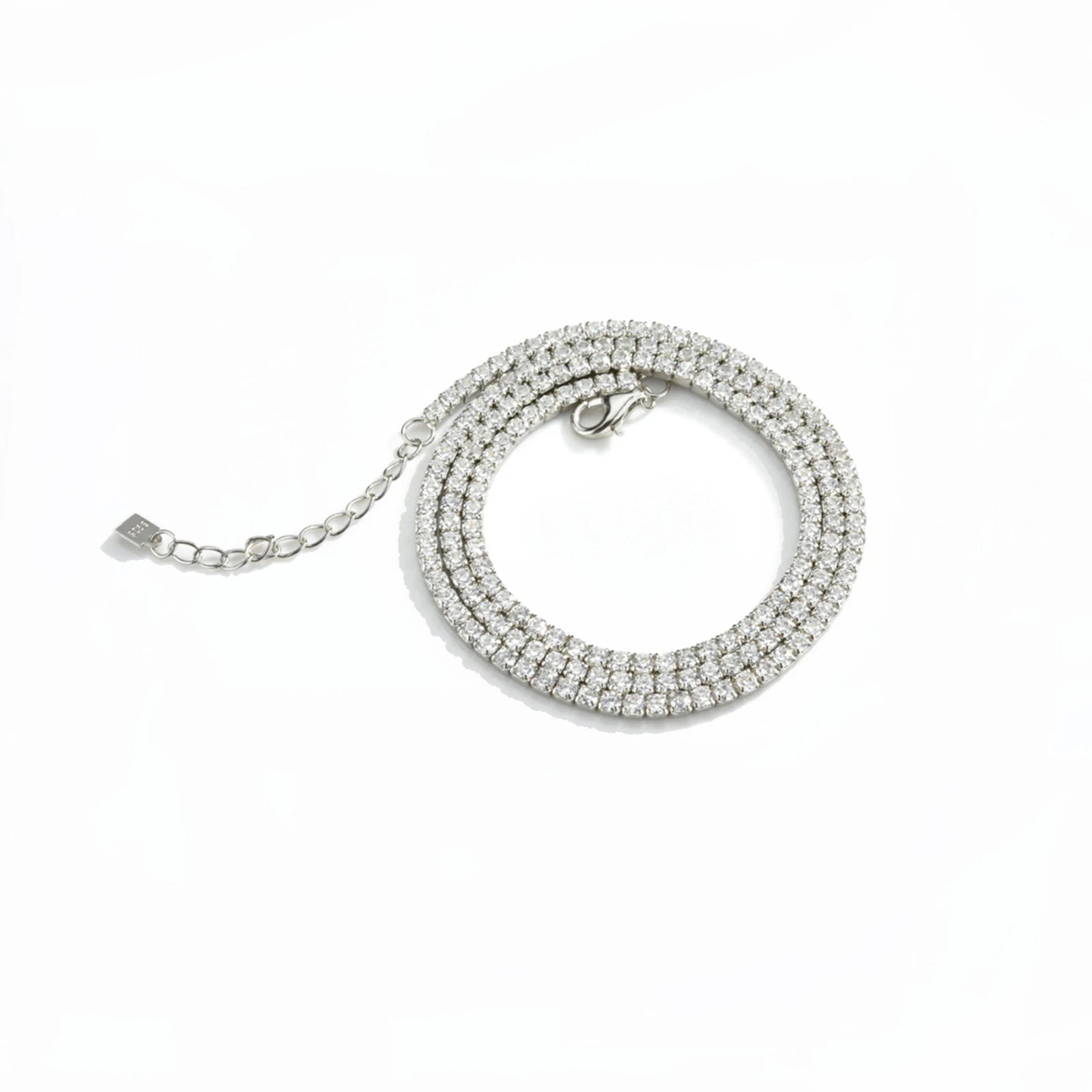 ANDYWEN 925 Sterling Silver 2022 Gold 2mm Tennis CZ Chain Necklace Long Choker Women Crystal Luxury Fine Jewelry Gift