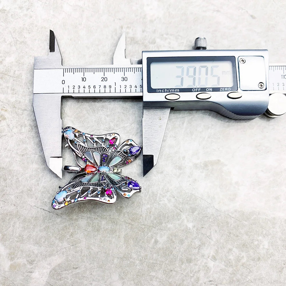 Pendant Colourful Butterfly 2022 Brand New Fine Jewelry Europe 925 Sterling Silver Bohemia Gift For Women