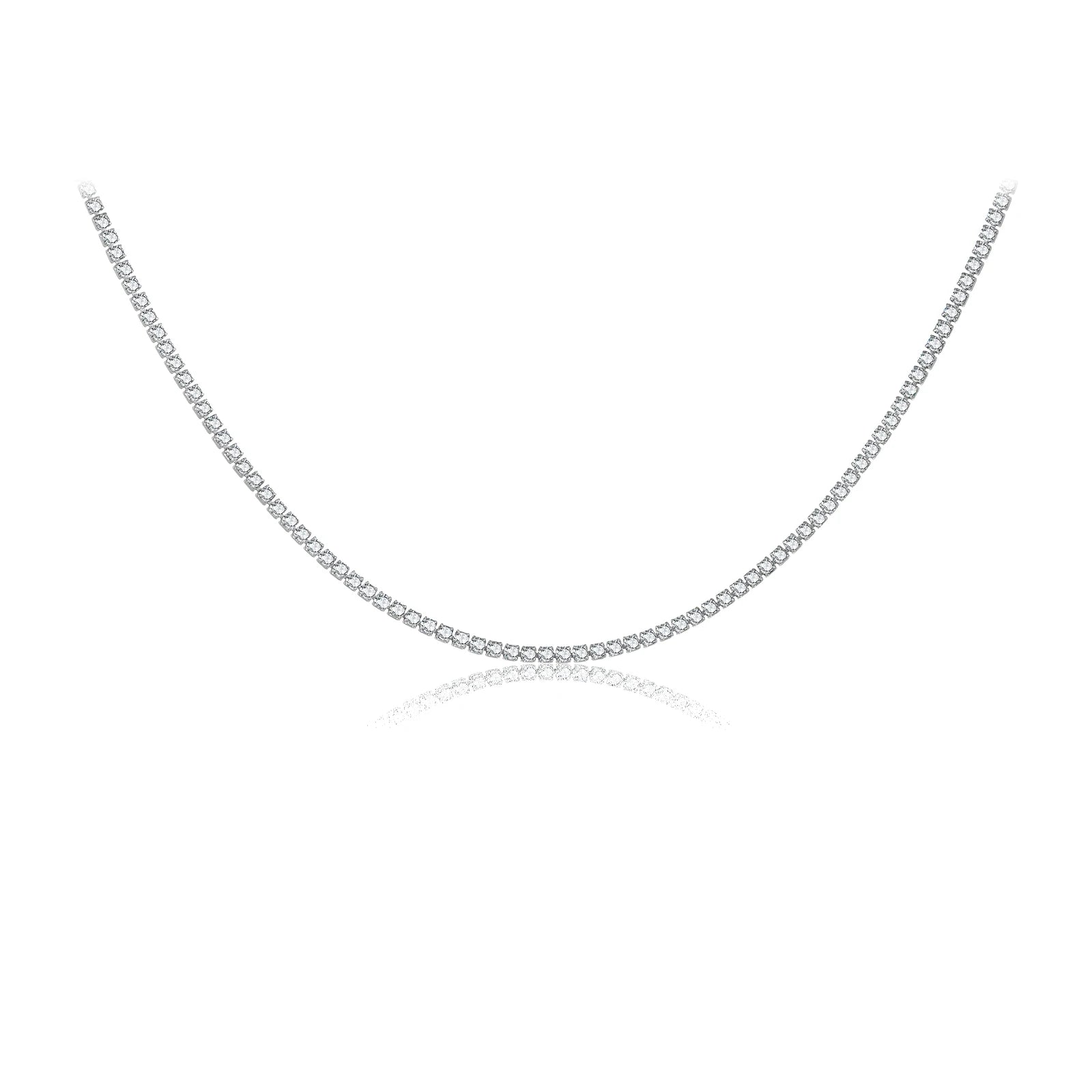 ANDYWEN 925 Sterling Silver 2022 Gold 2mm Tennis CZ Chain Necklace Long Choker Women Crystal Luxury Fine Jewelry Gift